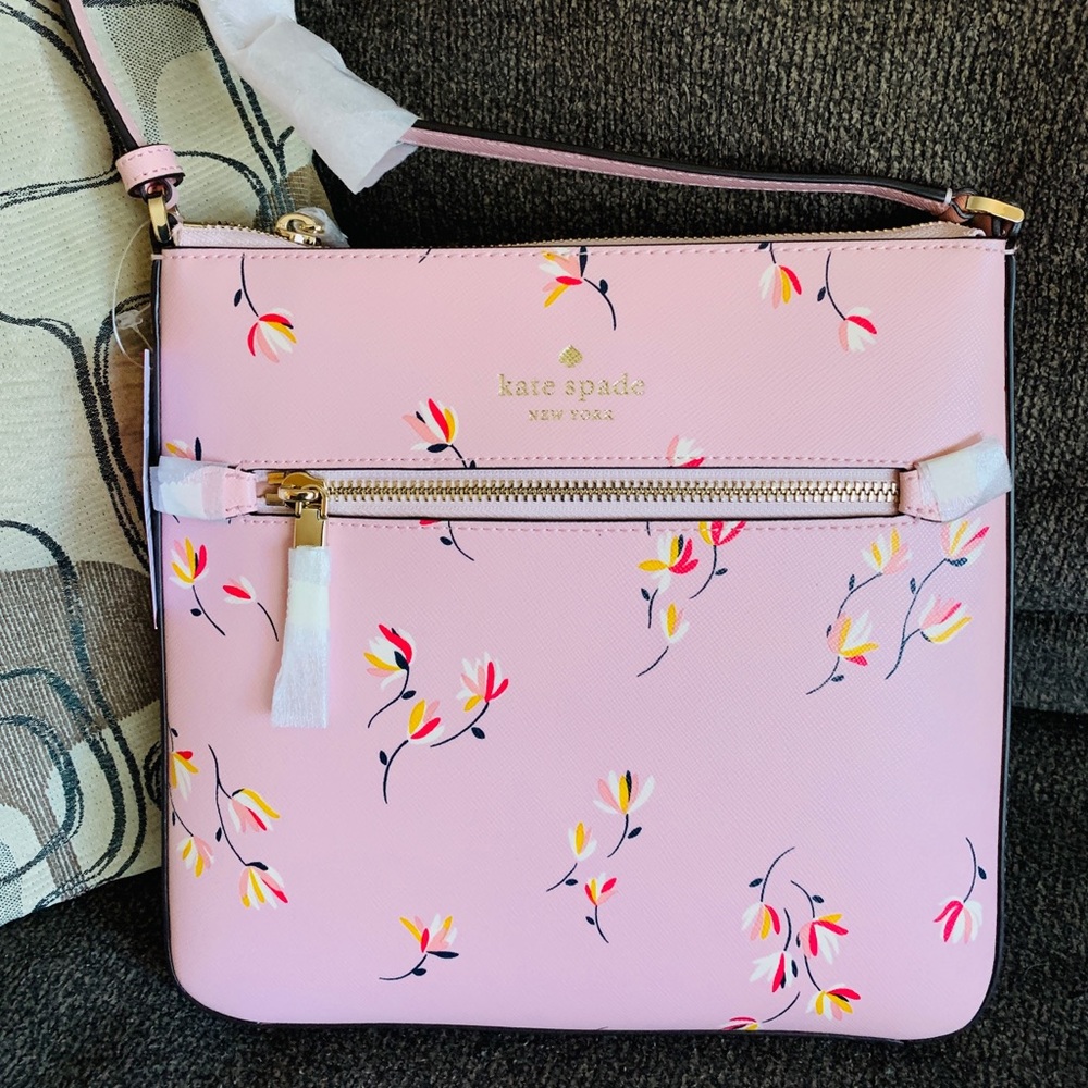 Authentic Kate SPADE Saffiano leather floral zip top Crosby - Picture 10 of 11